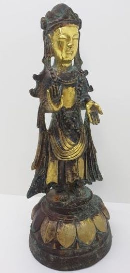 새로 발견된 백제 금동보살입상 측면상 (사진제공=한국역사유적연구원)