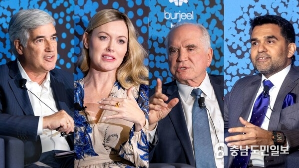 (From L to R) Dr. Juan Pablo Uribe, Dr. Catharine Young, Rep. Mike Kelly, Dr. Shamsheer Vayalil speaking at the 10th Burjeel Holdings Oncology Conference in Washington DC. (From L to R) Dr. Juan Pablo Uribe, Dr. Catharine Young, Rep. Mike Kelly, Dr. Shamsheer Vayalil speaking at the 10th Burjeel Holdings Oncology Conference in Washington DC.