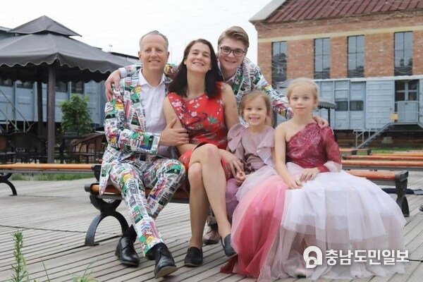 Children's clothing designer Barbara (second from the left) and her family. (Photo provided by Barbara)