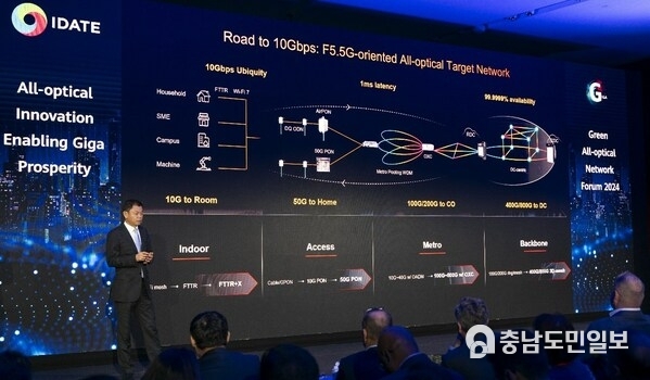 Kim Jin, Vice President of Huawei Optical Business Product Line, delivers the speech