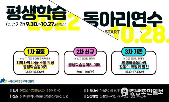 2022년 세종인재평생교육진흥원 평생교육 학습동아리 연수