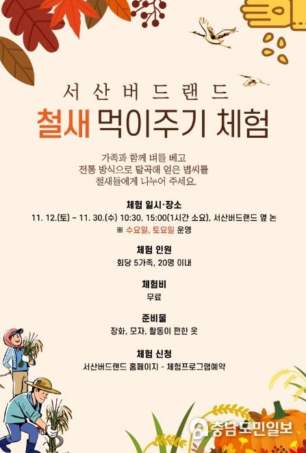 철새 먹이주기 프로그램 홍보 포스터