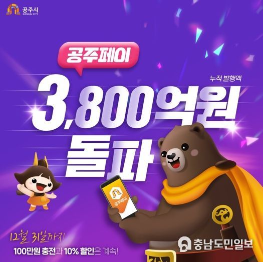 공주시, ‘공주페이’ 누적 3,800억 달성…배달앱도 34억 돌파