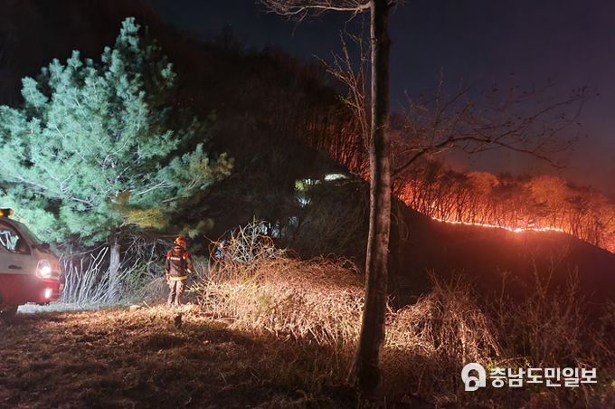 대전산불(금산) 진화 모습