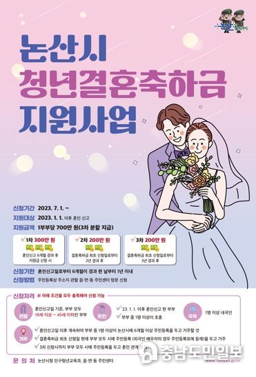 청년결혼축하금 포스터