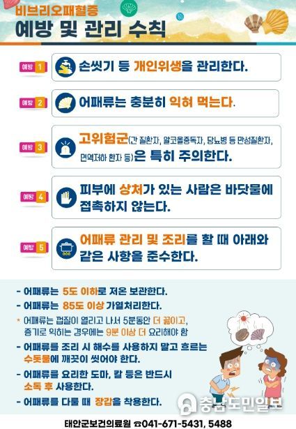 비브리오패혈증 예방 및 관리 홍보물.