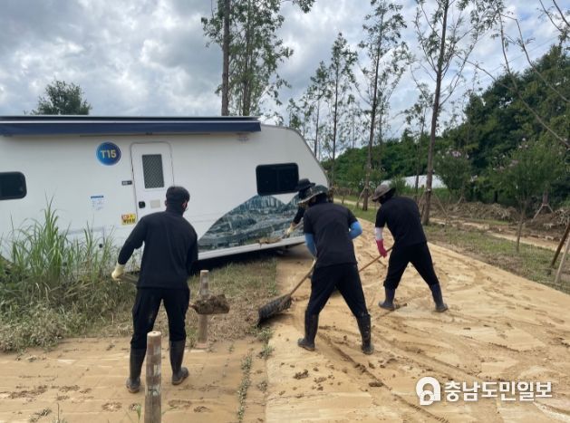 세종시설공단, 세종합강캠핑장 집중호우 피해 복구에 총력