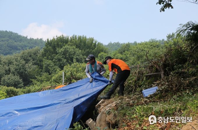 서산소방서, 수해복구 봉사활동 나서