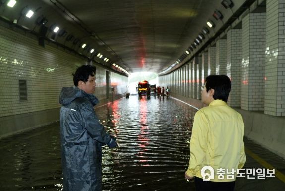 이순열 세종시의회 의장, 어진지하차도 침수 현장 피해 상황 점검