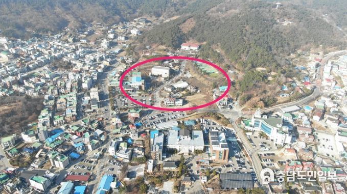 시청사 배후지 항공사진