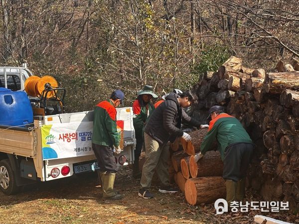 계룡시, 사랑의 땔감나누기 행사 열어