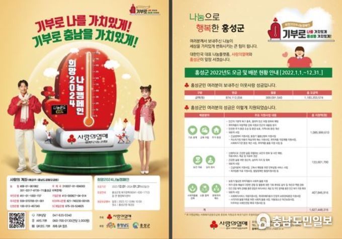 홍성군 ‘희망2024나눔캠페인 성금 모금’ 실시