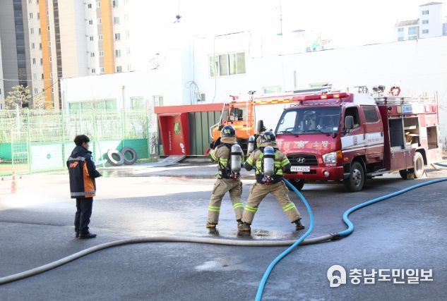 서산소방서, 소방기술경연대회 화재진압분야 대비 맹훈련