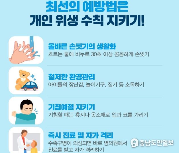 수족구병 예방 개인위생수칙 안내문