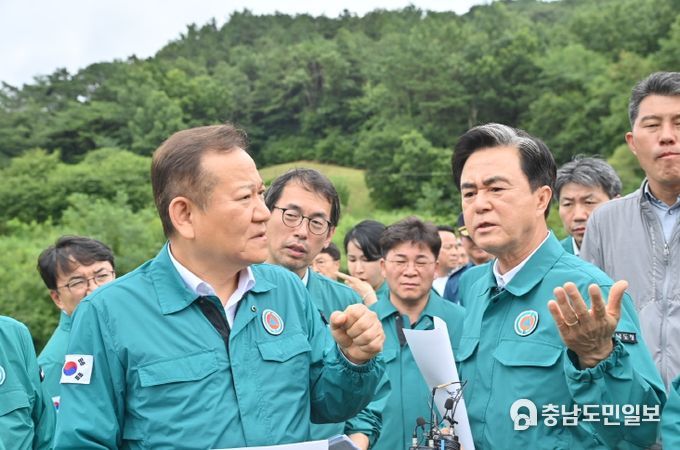 충청남도 김태흠 지사, 호우 피해 복구 현장 점검