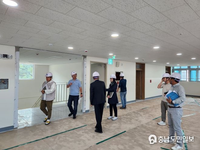 대전동부교육지원청, 다양한 눈으로 바라본 학교 공사현장_대전은어송중 교실증축 점검현장