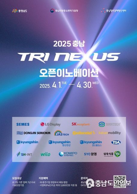 ‘2025 충남 Tri Nexus 오픈이노베이션’ 참여 스타트업 모집